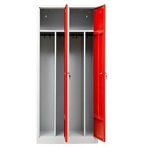 Gürkan Spind lichtgrau, feuerrot 104050, 2 Schließfächer 80,0 x 50,0 x 180,0 cm Gürkan Spind lichtgrau, feuerrot 104050, 2 Schließfächer 80,0 x 50,0 x 180,0 cm