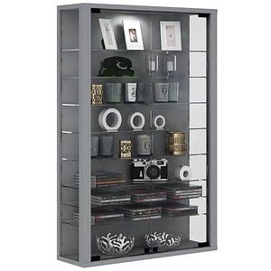 VCM my home Vitrosa Mini Vitrine silber 8 Fachböden VCM my home Vitrosa Mini Vitrine silber 8 Fachböden