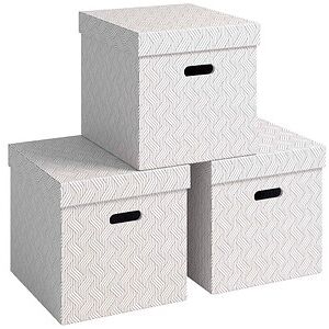VON LEITZ CUBE Aufbewahrungsboxen 29,0 l weiß 32,0 x 36,5 x 31,5 cm, 3 St. VON LEITZ CUBE Aufbewahrungsboxen 29,0 l weiß 32,0 x 36,5 x 31,5 cm, 3 St.