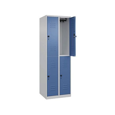 C+P Stahlschrank - Classic PLUS, 2 Fächer, Hellgrau/Distant Blau C+P Stahlschrank - Classic PLUS, 2 Fächer, Hellgrau/Distant Blau