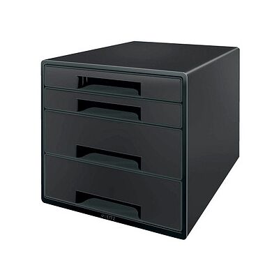 LEITZ Schubladenbox CUBE schwarz/grau 53720095, DIN A4 mit 4 Schubladen, 1 St. LEITZ Schubladenbox CUBE schwarz/grau 53720095, DIN A4 mit 4 Schubladen, 1 St.
