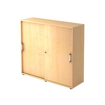 hjh OFFICE PRO BETA 1753S - Ahorn Schiebetürenschrank mit Chromgriff hjh OFFICE PRO BETA 1753S - Ahorn Schiebetürenschrank mit Chromgriff