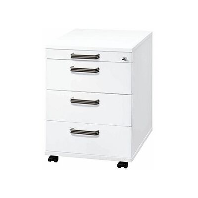 hjh OFFICE PRO SIGNA AC30 - Weißer Büro-Schubladenschrank mit 3 Kunststoffgriffen - Rollcontainer hjh OFFICE PRO SIGNA AC30 - Weißer Büro-Schubladenschrank mit 3 Kunststoffgriffen - Rollcontainer