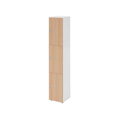 HAMMERBACHER Schließfachschrank weiß Eiche - 3 Fächer - 40x42x216cm HAMMERBACHER Schließfachschrank weiß Eiche - 3 Fächer - 40x42x216cm