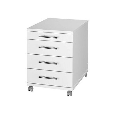 MÖBELPARTNER Rollcontainer weiß 4 Auszüge 42,0 x 50,0 x 56,9 cm MÖBELPARTNER Rollcontainer weiß 4 Auszüge 42,0 x 50,0 x 56,9 cm