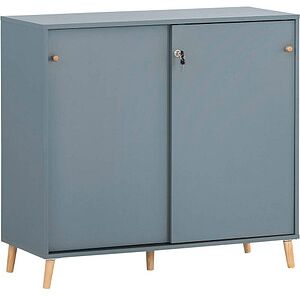 MÖBELPARTNER Schiebetürenschrank 500, 701789 blaugrau 1 Fachboden 100,1 x 41,0 x 92,6 cm