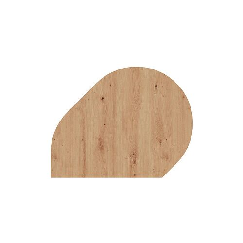 HAMMERBACHER Anbautisch höhenverstellbar HA81 asteiche, silber Tropfenform 103,0 x 80,0 x 68,0 - 76,0 cm