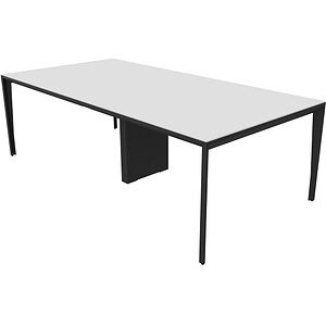 Quadrifoglio Konferenztisch X5 weiß rechteckig, 4-Fuß-Gestell grau, 240,0 x 120,0 x 75,0 cm Quadrifoglio Konferenztisch X5 weiß rechteckig, 4-Fuß-Gestell grau, 240,0 x 120,0 x 75,0 cm