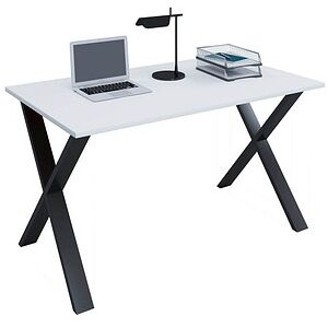 VCM my office Lona Schreibtisch weiß rechteckig, X-Fuß-Gestell schwarz 140,0 x 50,0 cm VCM my office Lona Schreibtisch weiß rechteckig, X-Fuß-Gestell schwarz 140,0 x 50,0 cm
