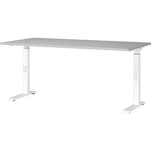 GERMANIA DOWNEY höhenverstellbarer Schreibtisch kaschmir rechteckig, C-Fuß-Gestell weiß 160,0 x 80,0 cm GERMANIA DOWNEY höhenverstellbarer Schreibtisch kaschmir rechteckig, C-Fuß-Gestell weiß 160,0 x 80,0 cm