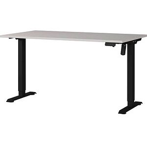 GERMANIA Adrano höhenverstellbarer Schreibtisch kaschmir rechteckig, T-Fuß-Gestell schwarz 140,0 x 80,0 cm GERMANIA Adrano höhenverstellbarer Schreibtisch kaschmir rechteckig, T-Fuß-Gestell schwarz 140,0 x 80,0 cm