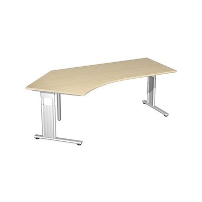 geramöbel Ahorn L-Form Schreibtisch mit Silbernem C-Fuß - Büromöbel geramöbel Ahorn L-Form Schreibtisch mit Silbernem C-Fuß - Büromöbel
