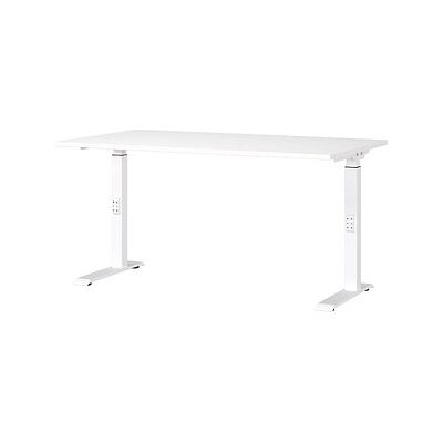 GERMANIA DOWNEY höhenverstellbarer Schreibtisch weiß rechteckig, C-Fuß-Gestell weiß 140,0 x 80,0 cm GERMANIA DOWNEY höhenverstellbarer Schreibtisch weiß rechteckig, C-Fuß-Gestell weiß 140,0 x 80,0 cm