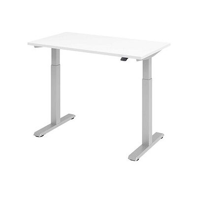Hammerbacher Elektrischer Höhenverstellbarer Schreibtisch - 120x67cm Weiß/Silber Hammerbacher Elektrischer Höhenverstellbarer Schreibtisch - 120x67cm Weiß/Silber