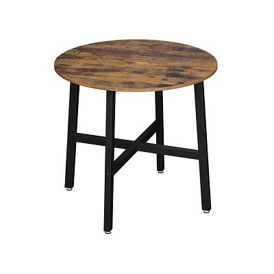 VASAGLE Esstisch braun rund, 4-Fuß-Gestell schwarz, 80,0 x 80,0 x 75,0 cm VASAGLE Esstisch braun rund, 4-Fuß-Gestell schwarz, 80,0 x 80,0 x 75,0 cm