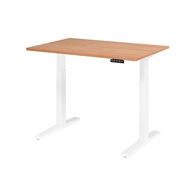 HAMMERBACHER Stehschreibtisch - Höhenverstellbar, Nussbaum, Weiß HAMMERBACHER Stehschreibtisch - Höhenverstellbar, Nussbaum, Weiß