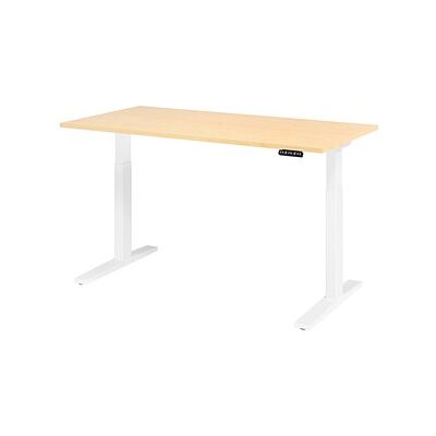 Hammerbacher Elektrischer Höhenverstellbarer Schreibtisch - Ahorn, Weißes C-Fuß, 160x80cm Hammerbacher Elektrischer Höhenverstellbarer Schreibtisch - Ahorn, Weißes C-Fuß, 160x80cm