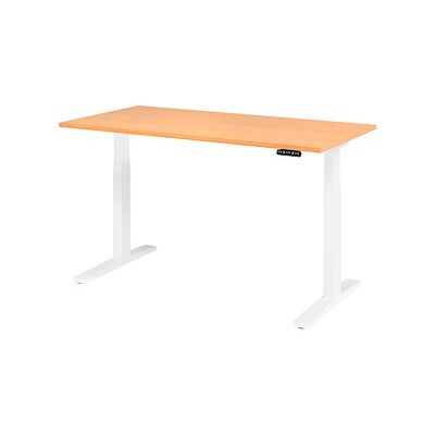 HAMMERBACHER XMKA16 Elektrischer höhenverstellbarer Schreibtisch - Buchen - Weiß C-Fuß HAMMERBACHER XMKA16 Elektrischer höhenverstellbarer Schreibtisch - Buchen - Weiß C-Fuß