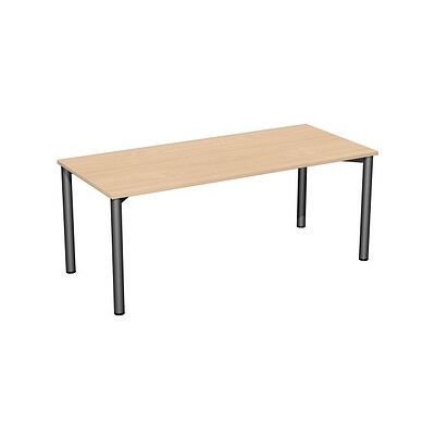 Geramöbel Schreibtisch - 180x80cm, Anthrazit/Buche, Stahlrahmen Geramöbel Schreibtisch - 180x80cm, Anthrazit/Buche, Stahlrahmen