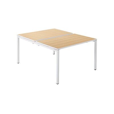 KaiserKraft Bürotisch - Doppel für 2 Personen, Weiß / Buchen, 1200x800/1660 mm KaiserKraft Bürotisch - Doppel für 2 Personen, Weiß / Buchen, 1200x800/1660 mm