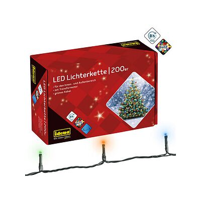 Idena 200er LED Lichterkette schwarz 27,9 m, 1 St. Idena 200er LED Lichterkette schwarz 27,9 m, 1 St.