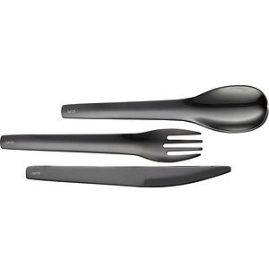 LURCH Mehrweg-Besteckset TO-GO, Edelstahl schwarz, 1 Set LURCH Mehrweg-Besteckset TO-GO, Edelstahl schwarz, 1 Set