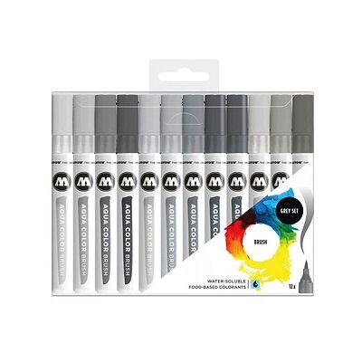 MOLOTOW Aqua Color Grey Set Brush-Pens farbsortiert, 12 St. MOLOTOW Aqua Color Grey Set Brush-Pens farbsortiert, 12 St.