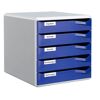 LEITZ Schubladenbox Post-Set  blau 5280-00-35, DIN A4 mit 5 Schubladen