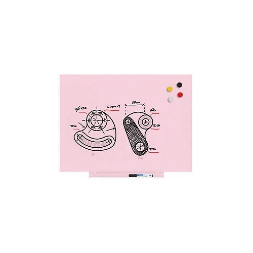 rocada Whiteboard Skinwhiteboard 55,0 x 75,0 cm rosa Stahl