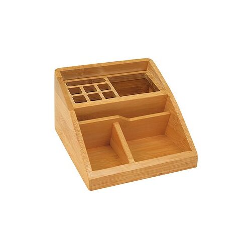 WEDO Schreibtisch-Organizer Bambus braun Bambus 4 Fächer 12,3 x 15,4 x 9,0 cm