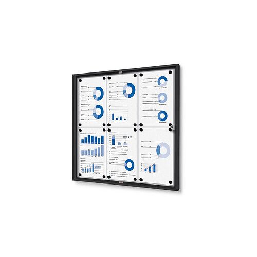 Showdown® Displays Schaukasten Economy schwarz 6x DIN A4 71,1 x 2,6 x 65,5 cm, 1 St.