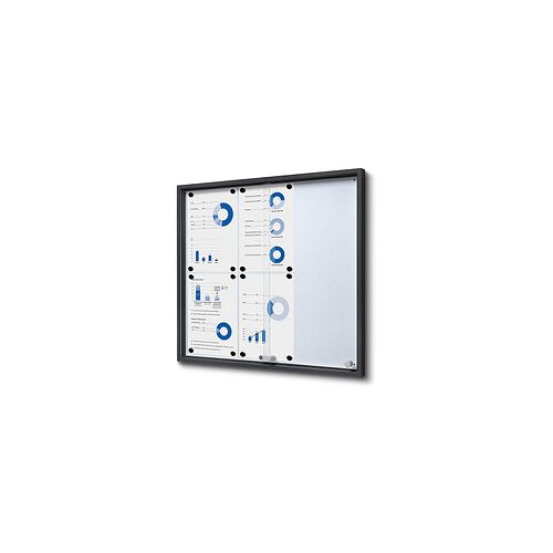 Showdown® Displays Schaukasten SLIM grau 6x DIN A4 68,6 x 5,0 x 64,1 cm, 1 St.