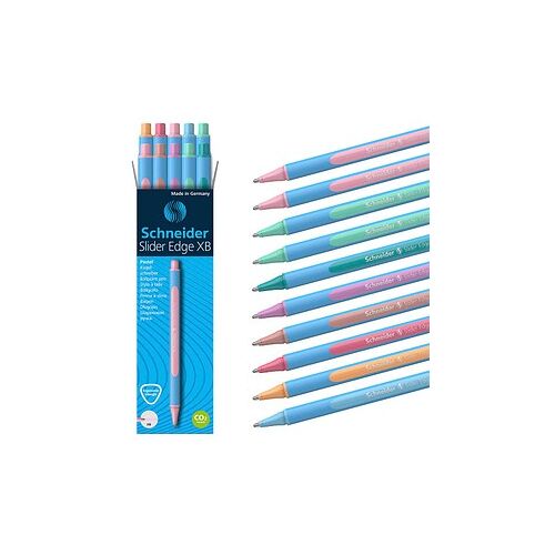 Schneider Kugelschreiber Slider Edge XB hellblau/dunkelblau, Schreibfarbe: farbsortiert, 10 St.