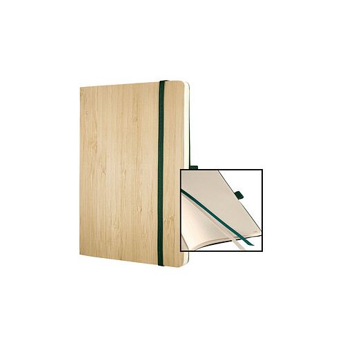 SIGEL Notizbuch Bambus ca. DIN A5 punktkariert, beige Softcover 194 Seiten, 1 St.