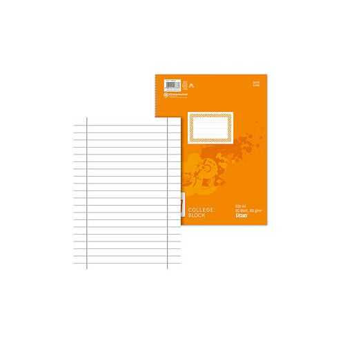 Ursus Collegeblöcke Lineatur 27 liniert DIN A4 Innen- und Außenrand, 10 Blöcke