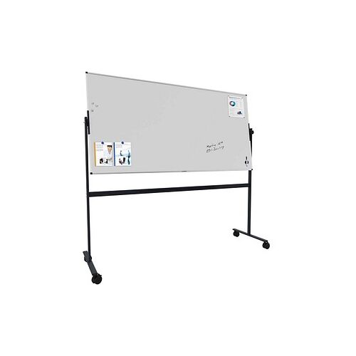 Legamaster mobiles Whiteboard UNITE 2,2 x 1,2 m weiß, schwarz lackierter Stahl