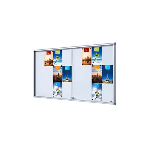 Showdown® Displays Schaukasten SL B1 silber 24x DIN A4 181,5 x 5,9 x 98,2 cm, 1 St.