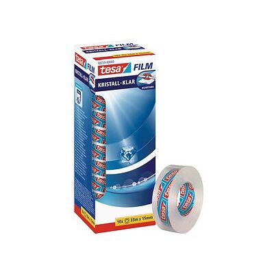 tesa KRISTALL-KLAR Klebefilm transparent 15,0 mm x 33,0 m 10 Rollen tesa KRISTALL-KLAR Klebefilm transparent 15,0 mm x 33,0 m 10 Rollen