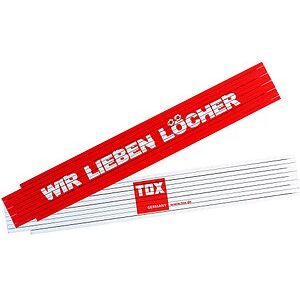 TOX Faltmaßband 2 m - Wir lieben Löcher - Maßband TOX Faltmaßband 2 m - Wir lieben Löcher - Maßband