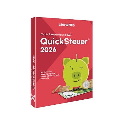 LEXWARE QuickSteuer 2026 (für das Steuerjahr 2025) Software Vollversion (PKC) LEXWARE QuickSteuer 2026 (für das Steuerjahr 2025) Software Vollversion (PKC)