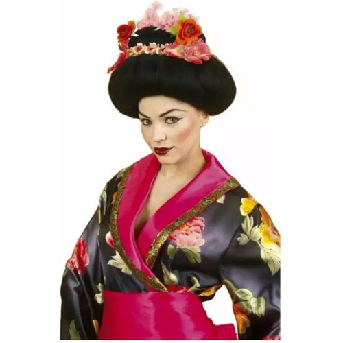 Karneval Universe Geisha Frisur mit Blüten   Fernost Frauen Perücke