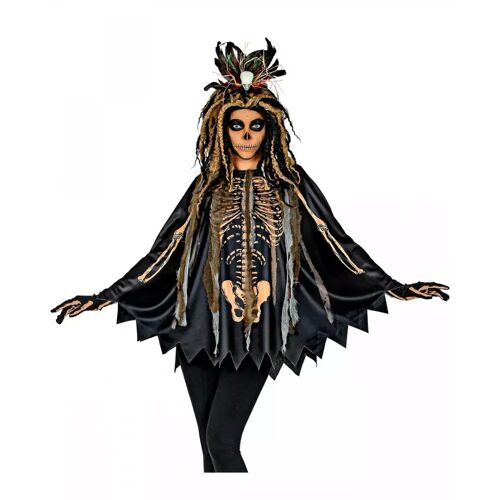 Karneval Universe Voodoo Hexe Poncho als Fasching Kostümaccessoire