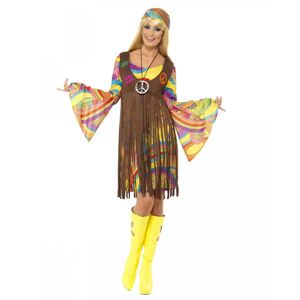 Karneval Universe 60s Hippie Kleid mit Fransen & Trompetenärmel ★ L