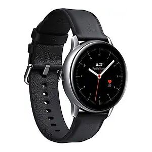 Samsung Galaxy Watch Active 2 [LTE inkl. Lederarmband schwarz] 40mm Edelstahlgehäuse silber