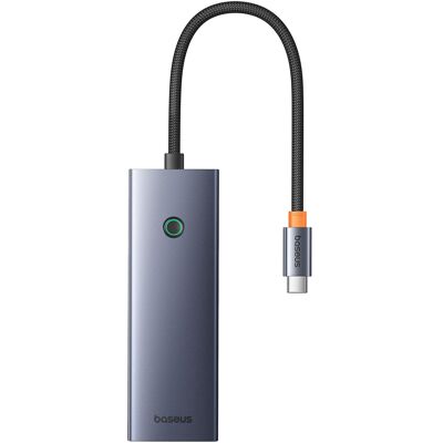 Baseus UltraJoy 5-in-1 USB-C Hub - 100 Watt Laden - 1000 Mbps - Dockingstation - Space Grey Baseus UltraJoy 5-in-1 USB-C Hub - 100 Watt Laden - 1000 Mbps - Dockingstation - Space Grey