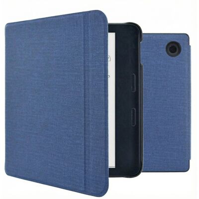 imoshion Canvas Sleepcover Klapphülle mit Stand für das Kobo Libra Colour - Dunkelblau imoshion Canvas Sleepcover Klapphülle mit Stand für das Kobo Libra Colour - Dunkelblau