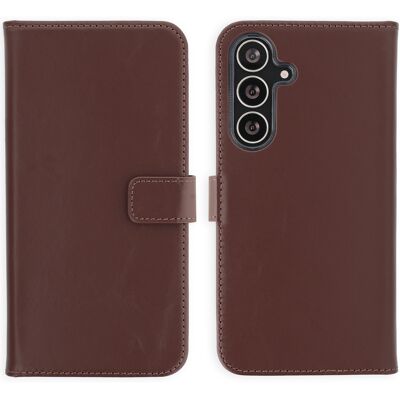 Selencia Echtleder Klapphülle für das Samsung Galaxy S25 FE - Dunkelbraun Selencia Echtleder Klapphülle für das Samsung Galaxy S25 FE - Dunkelbraun