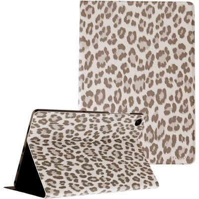 Selencia Sabi Klapphülle mit Leopardenmuster für das Samsung Galaxy Tab A11 Plus - Soft Ivory Selencia Sabi Klapphülle mit Leopardenmuster für das Samsung Galaxy Tab A11 Plus - Soft Ivory