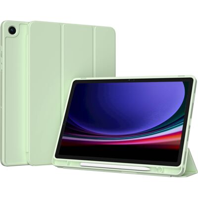 Accezz Smarte Klapphülle aus Silikon für das Samsung Galaxy Tab A9 Plus - Hellgrün Accezz Smarte Klapphülle aus Silikon für das Samsung Galaxy Tab A9 Plus - Hellgrün