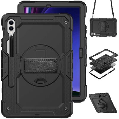 Accezz Robustes Back Cover mit Schultergurt für das Samsung Galaxy Tab S10 Plus / Tab S9 FE Plus / Tab S9 Plus - Schwarz Accezz Robustes Back Cover mit Schultergurt für das Samsung Galaxy Tab S10 Plus / Tab S9 FE Plus / Tab S9 Plus - Schwarz